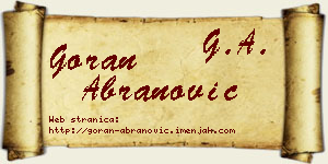 Goran Abranović vizit kartica